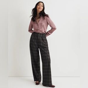 Madewell Harlow Plaid Wide-Leg Pants